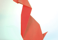origami cane seduto