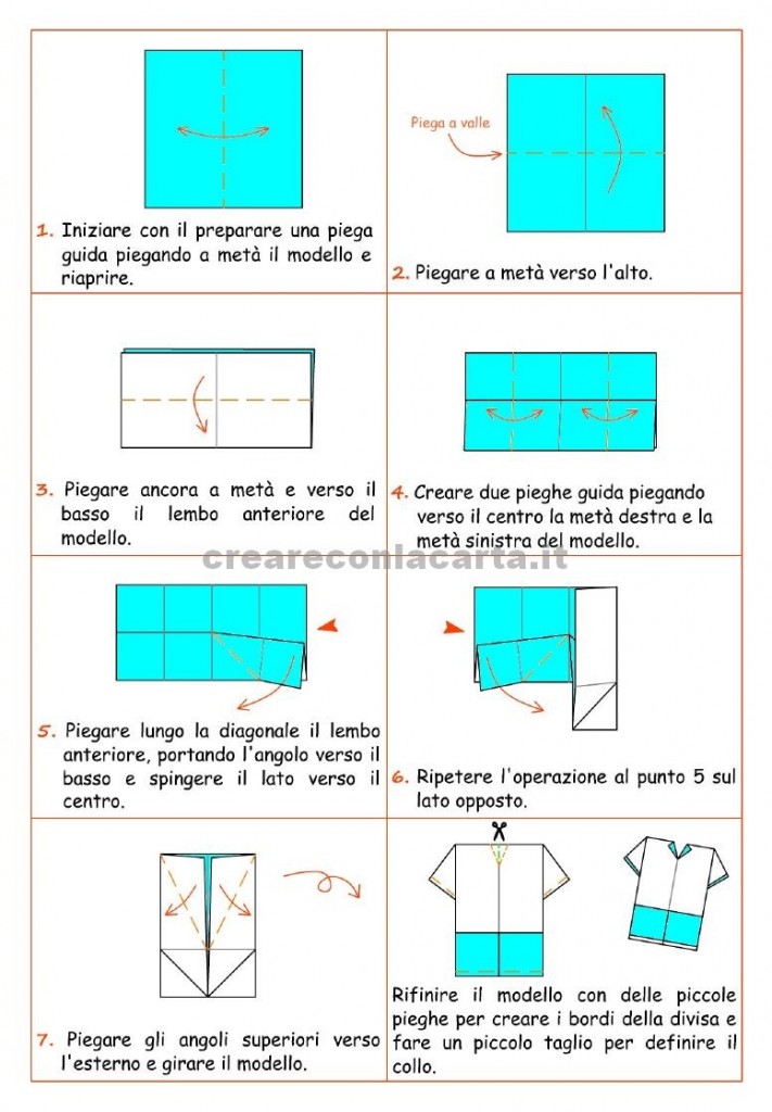 schema maglia calcio origami